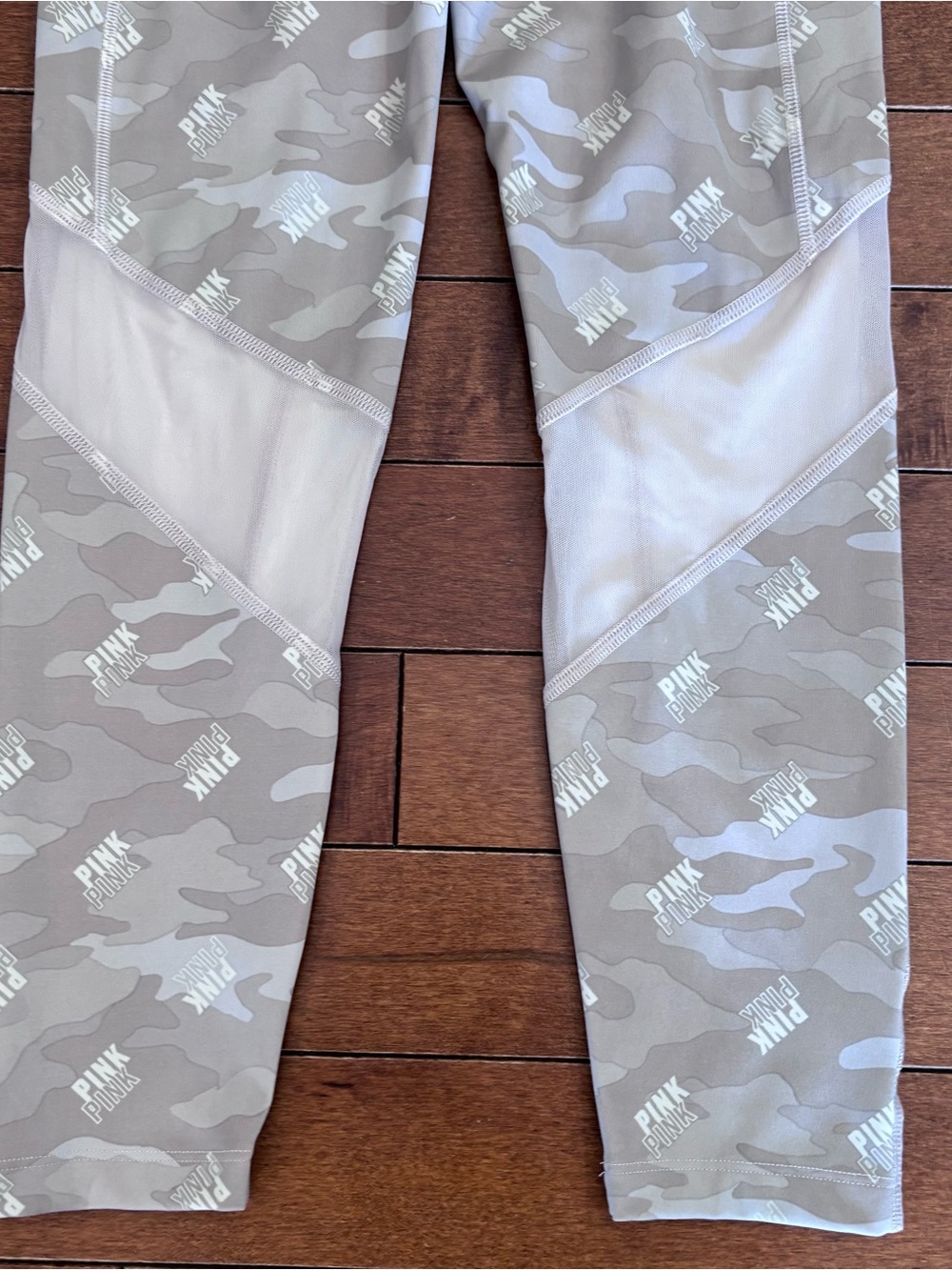 PINK Victoria's Secret Light Tan Camo Leggings with Logo - Picture 9 of 9